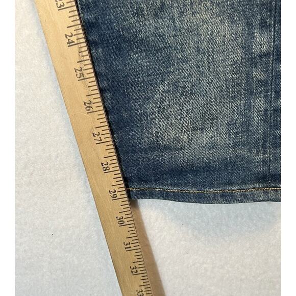 Frame Womens 30 Le Garcon Crop Denim Jeans Blue Distressed Mid Rise Straight - Picture 4 of 8